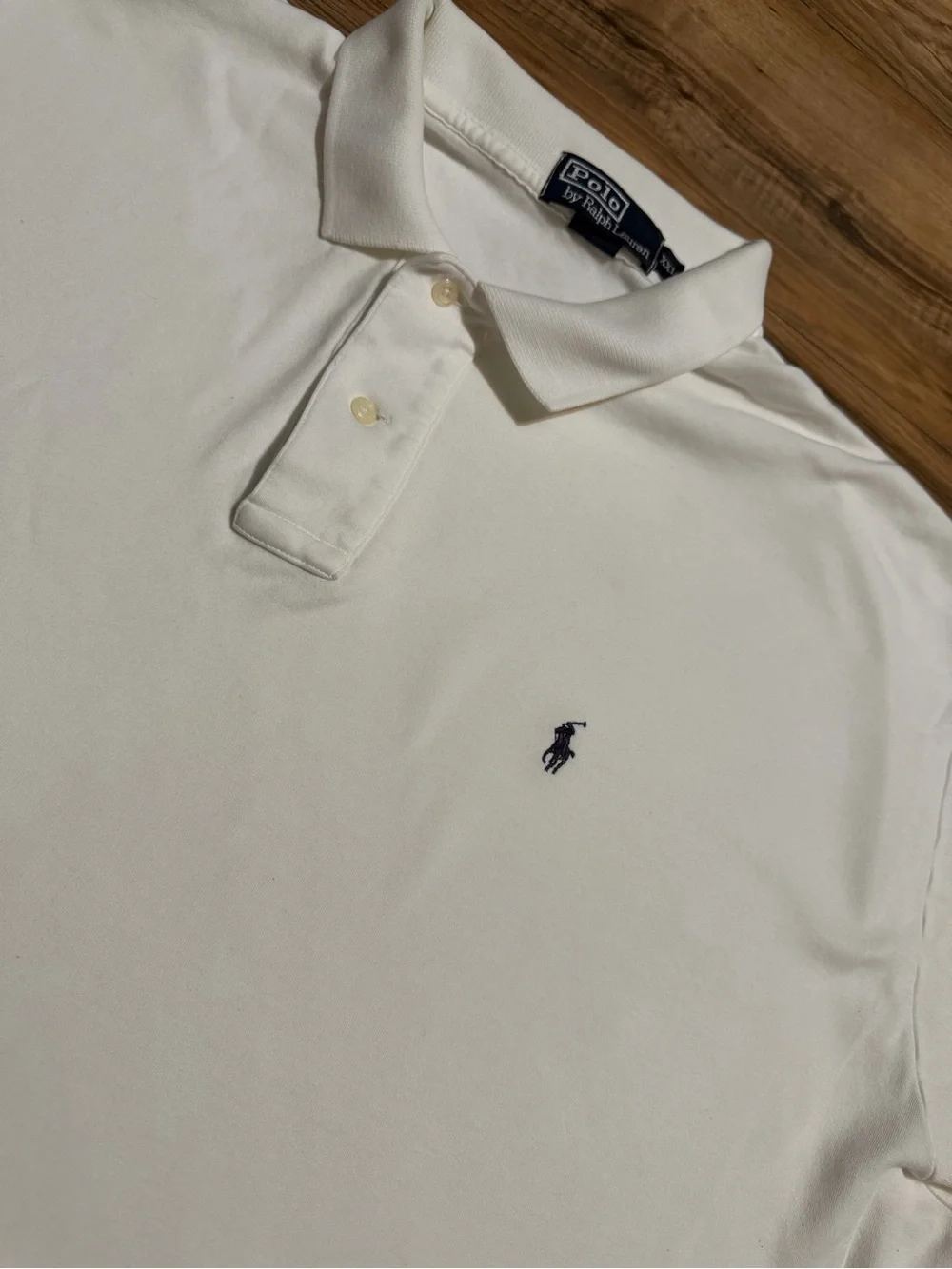 Ralph Lauren White Men's Short-Sleeve Polo with Navy Pony-2XL